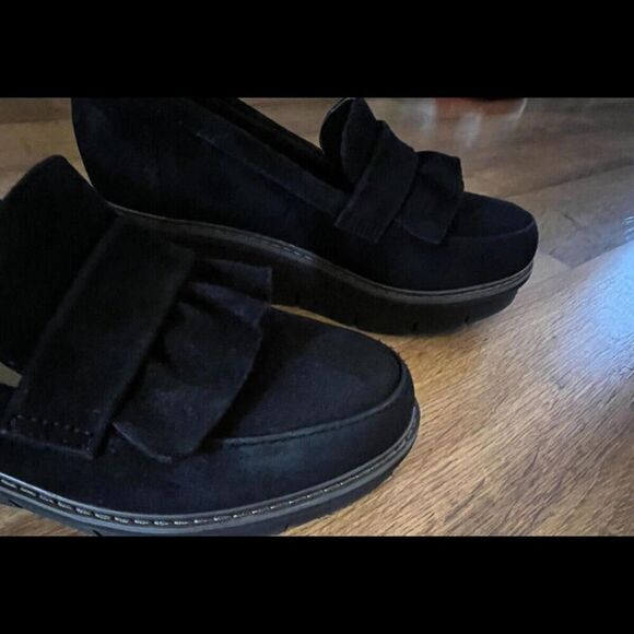 Clark's Women's Sharon Dasher Black Suede Slip-On Loafers Shoes Size Preowned‎ 8 - Picture 4 of 4